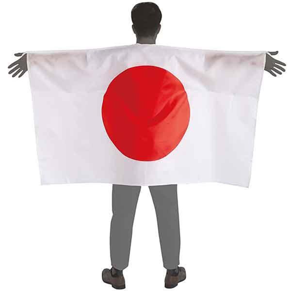 AISHITE 日本国旗マント 応援グッズ 特大 日の丸 国旗 必勝 マント スポーツ観戦 日本国旗 日章旗 日本代表 日本応援 袖付き