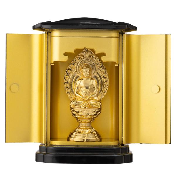 仏像 釈迦如来座像(純金メッキ) PC厨子入り＿『曹洞宗・臨済宗