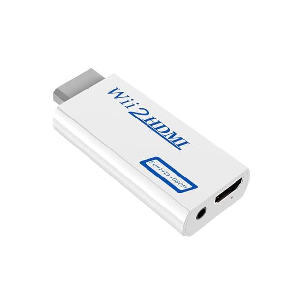 Wii To HDMI 変換アダプタ Wii専用HDMI コンバーター480p/720p/1080pに変換 3.5mmオーディオ-HDMI接続でWii