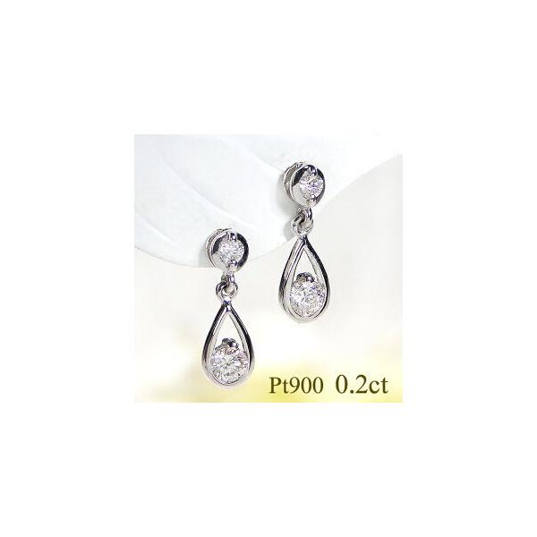 ptダイヤモンドピアス 0.200 ダイヤモンド PTピアス(バケットカット/ストレート/4月誕生石