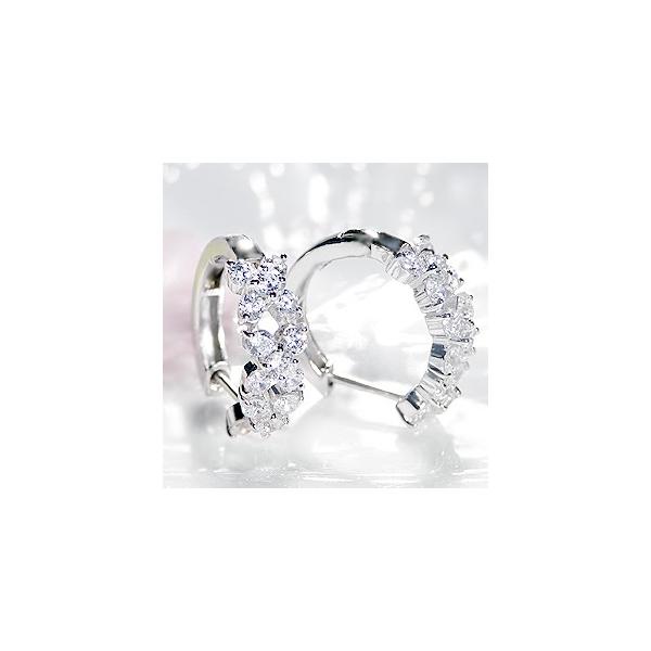 プラチナ900 1ct ダイヤモンド　フープピアス pt900 プラチナ ダイヤモンド ダイヤ ピアス 1.0ct 1カラット