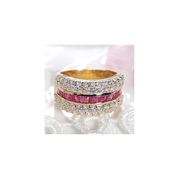 ルビー　ダイヤモンド　リング　K18 パヴェ　指輪 楽天市場】【大特価】K18【0.45ct】ルビー ダイヤモンドパヴェ