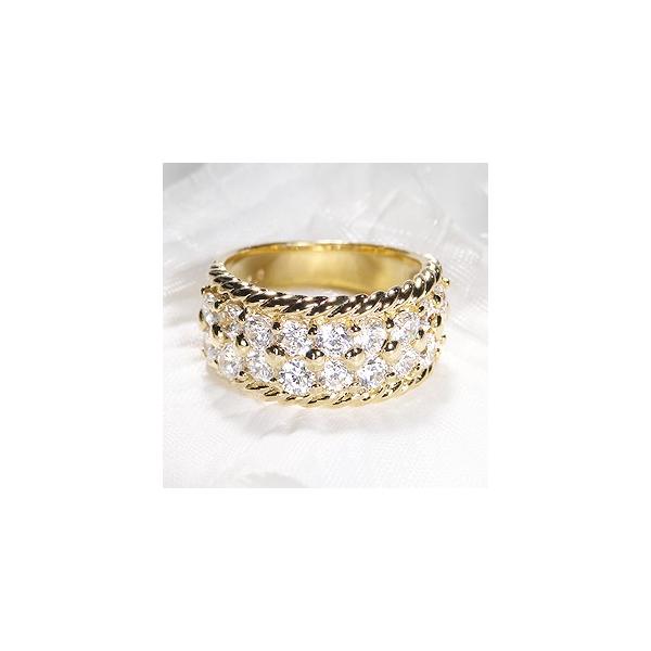 K18 YG ゴールド 指輪 リング ダイヤモンド ダイヤ 2.0ct 2カラット 
