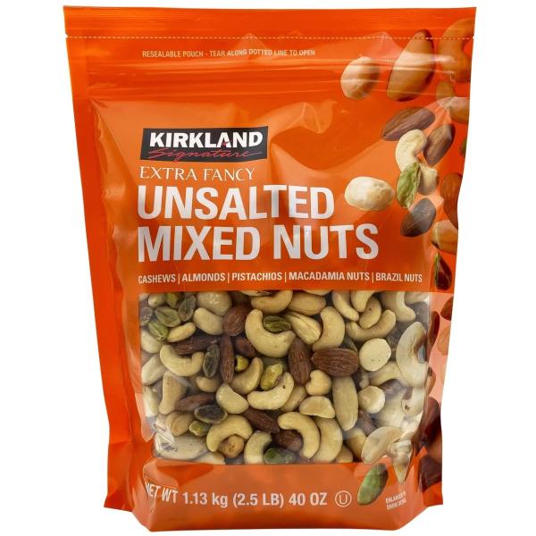 （オレンジ）ミックスナッツ　アンソルテッド無塩 1.134kg　カークランドシグネチャー　KS　Unsalted Mixed  Nuts