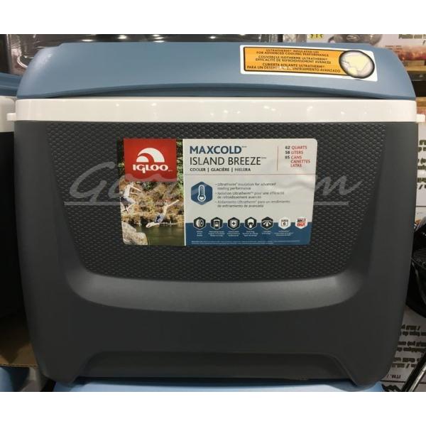 イグルー　マックスコールド　クーラーボックス６２ＱＴ　５８Ｌキャスター付　アイスランド・ブリーズフタ：青：ガンメタルグレイ　
