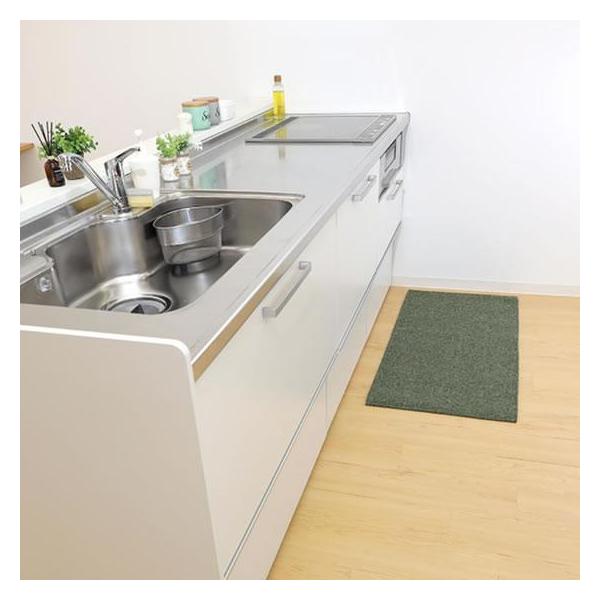 サンベルム はっ水加工のキッチンマット 56×120cm グリーン K73203