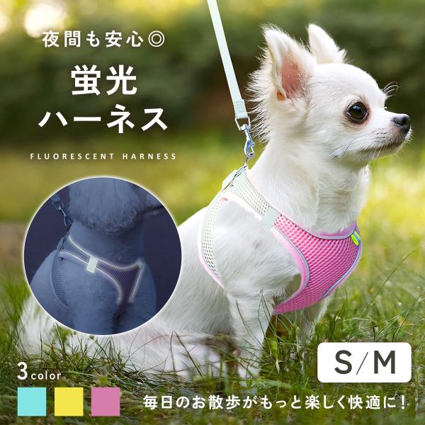 犬 ハーネス リード  負担が少ない 抜けない 胴輪 散歩 お出かけ ペット用品 小型犬 かわいい おしゃれ 犬用ハーネス 蛍光 反射 メッシュ 調節可能 犬用 td-1076