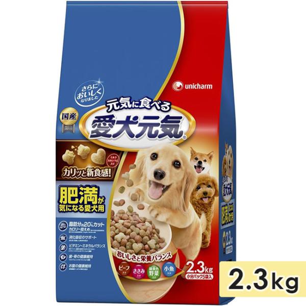 愛犬元気 肥満が気になる愛犬用 ビーフ・ささみ・緑黄色野菜・小魚入り 6kg 成犬用 子犬用 高齢犬用 ドッグフード ドライフード ユニ・チャーム 正規品