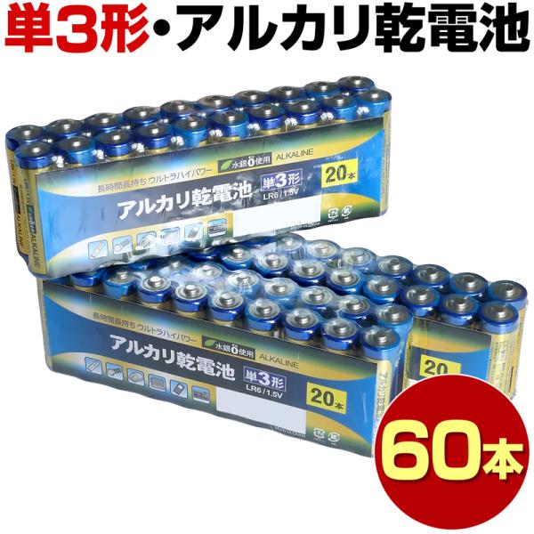 防災 防災対策 単三電池 60本 アルカリ あわせ買い 単3 単三 防災 防災対策 単三電池 60本 アルカリ あわせ買い 単3 単三