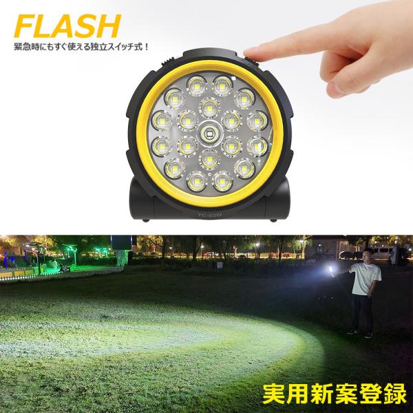 GOODGOODS LED投光器 充電式ポータブル投光器 20W 屋外 大雪 防災 地震 ライト マグネット付 作業灯 工事 防水 キャンプ コンパクト YC-03W