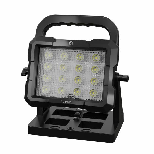 LED投光器 明るい 80W 8000lm 18V 昼光色 LEDライト バッテリー着脱  マキタバッテリー 作業灯 コードレス 釣り USB出力 照明 現場 集魚灯  YC-P80D