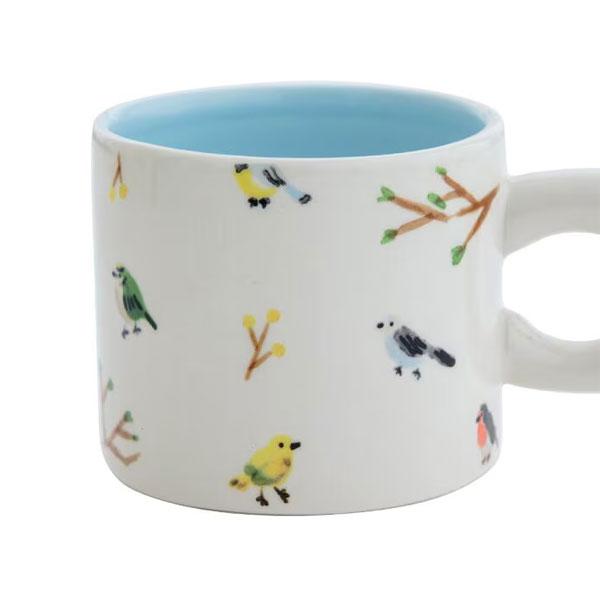 【在庫処分セール】 ビスク マグカップ デッサン バードウォッチング 鳥 ブルー Dessin BISQUE プレゼント おしゃれ かわいい  電子レンジ 食洗 対応
