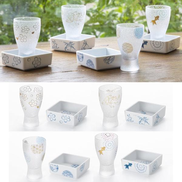 【送料無料】アデリア プレミアムニッポンテイスト こぼし酒 桜 鳥獣戯画 丸紋 花火 石塚硝子 マス酒 美濃焼 プレゼント 和柄 冷酒 PNT