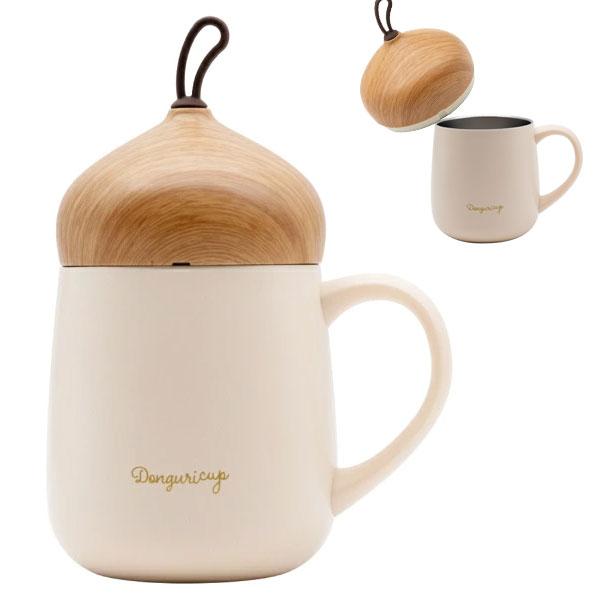 ALLGO オルゴ どんぐりカップ クリーム CD-33C 蓋つき 330ml アイボリー コップ 保温保冷 ステンレス プレゼント おもしろ おしゃれ かわいい 在庫処分セール