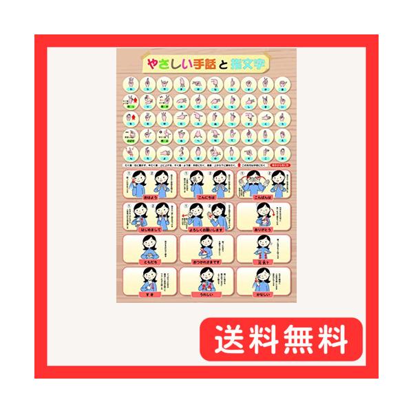 お風呂学習ポスターシリーズ (手話と指文字(大 60×42cm))