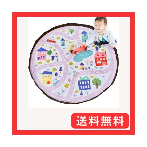 他サイト： 幼稚園教諭監修TheMUSE プレイマット おもちゃ箱 収納袋 おもちゃ 収納 道路柄 直径140cm プールマット お片付け簡単(CITYMAの商品画像