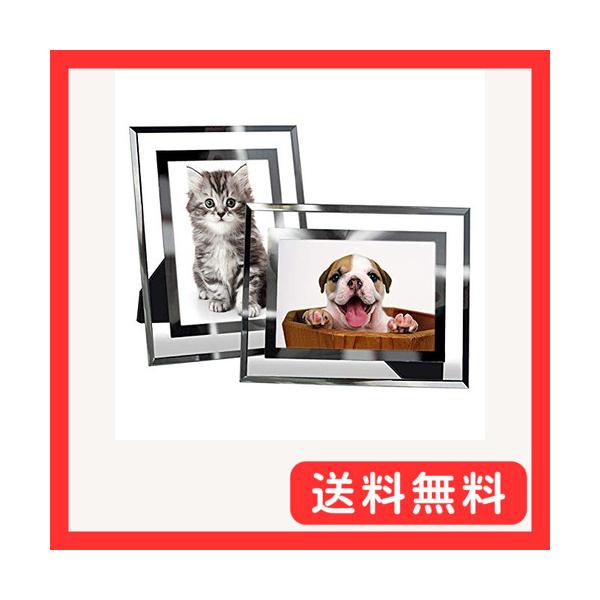 他サイト： ランスー 写真立て L判 透明 ガラス フォトフレーム セット 2枚 結婚祝い/出産祝い/新築祝い/記念品の商品画像