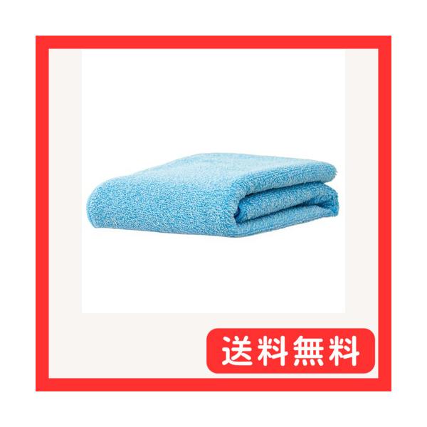 愛着良品(Aichakuryouhin) 綿とマイクロファイバーのよくばり吸水タオル ハローブルー 34×120cm 速乾 スリム 水泳 汗拭き