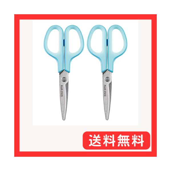 他サイト： プラス はさみ フィットカットカーブ スタンダード 抗菌グリップ 左手用 ブルー 2個 SC-175SL-AB 35-738 ×2の商品画像