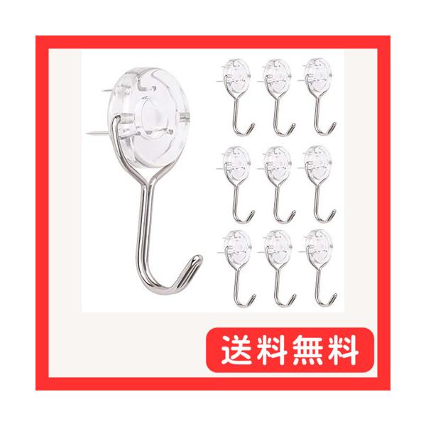 他サイト： HARMIEY 石膏ボード ベニヤ 木用フック スリーピンフック クリア フック 壁掛けフックコンクリートフックプラスチック高耐荷重(10個セッの商品画像