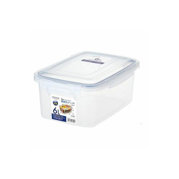 【商品情報】●大型で汎用性の高い本体満水容量6．0Lの中空シリコーンパッキン付き4辺ロックの密封容器です ■商品サイズ(約)：幅222×奥行338×高さ338mm製品重量（約）：496g容量：6000ml■材質：本体：ポリプロピレン（耐熱温...