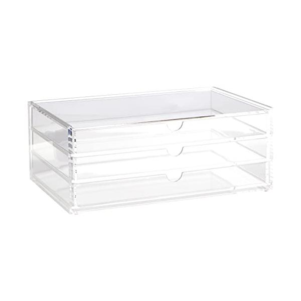 無印良品　重なるアクリルケース・横型３段　約幅２５５奥行１７高さ１０ｃｍ