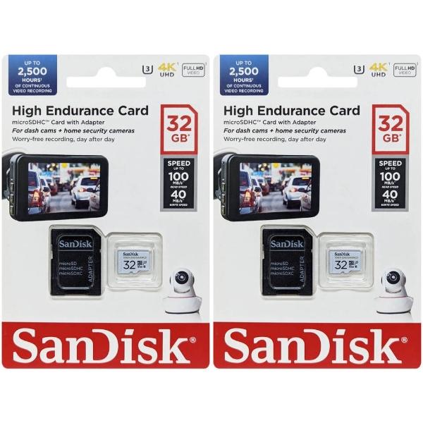 ドライブレコーダー対応・サンディスク高耐久32GB【microSDHCカードSDSQQNR-032G-GN6IA x2枚セット】