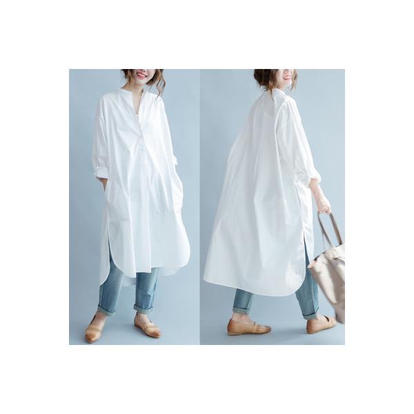 シャツワンピース シャツワンピ レディース ロングtシャツ 長袖 大きいサイズ  春夏秋 ゆったり カジュアル 母の日 プレゼント