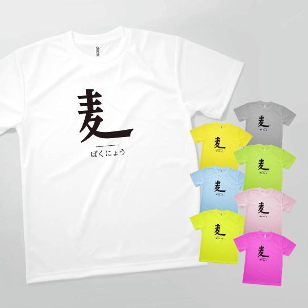 Tシャツ ばくにょう 部首 発汗性の良い快適素材 ドライTシャツ