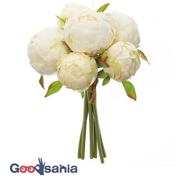 アスカ 造花 ピオニーブーケ ソフトイエロー 全長:約30cm、幅:約16cm A-34599-020お部屋にも、結婚式などのイベントにもぴったり！本物と見間違えそうなクオリティ！多様なシーンで活躍する造花リアル 本物そっくり 花 フラワー...