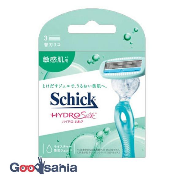 シック ハイドロシルク 敏感肌用 替刃 3個入とけだすジェルで、うるおい美肌へ。シェービングしながら肌がうるおう、快適な剃り心地。水に触れるとモイスチャー美容ジェル(シェービング剤)が溶け出し、ジェルになります。刃の1枚1枚についたスキンガ...