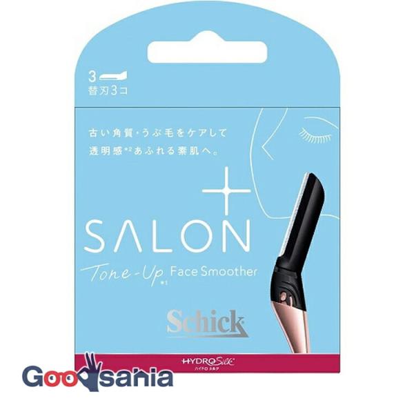 シック ハイドロシルク サロンプラス トーンアップ フェイススムーサー 替刃 3個入古い角質・うぶ毛をケア*1。施術角度30〜45度。肌への負担を抑え、なめらかなそり心地を。ハンドル素材。メタルの重みで安定感を。シリコングリップで握りやすさ...