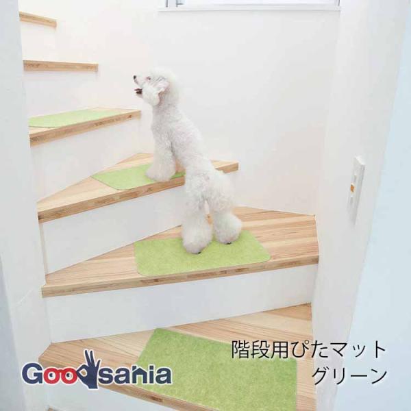 他サイト： ワタナベ工業 滑り止め 吸着階段用ぴたマット 15枚入 約45×22cm 日本製 グリーン K-GR-4522の商品画像
