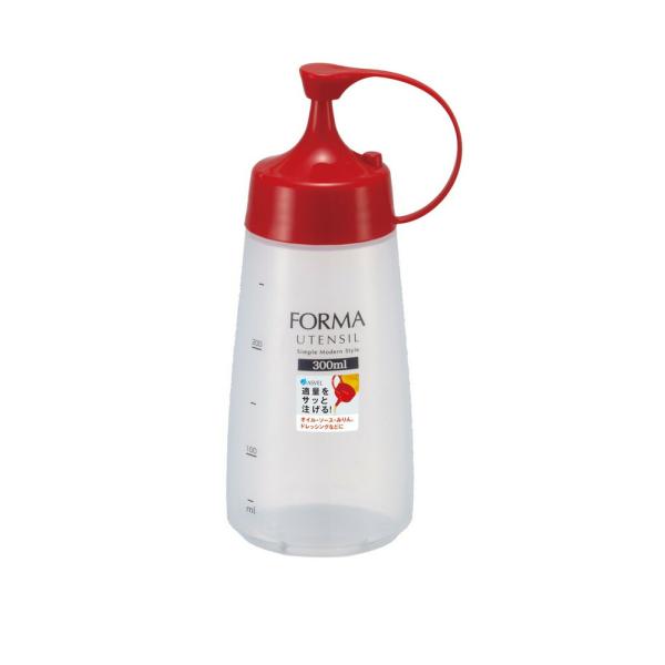 アスベル 調味料 ボトル 細口 中 レッド フォルマ (2142)多彩な調味料をサッと注げ日常使用にとても便利。適量をサッと注げる。(オイル・ソースドレッシングなどに。)容量=300mlキッチン 卓上 調味料入れ