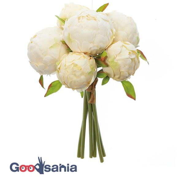 アスカ 造花 ピオニーブーケ ソフトイエロー 全長:約30cm、幅:約16cm A-34599-020お部屋にも、結婚式などのイベントにもぴったり！本物と見間違えそうなクオリティ！多様なシーンで活躍する造花リアル 本物そっくり 花 フラワー...