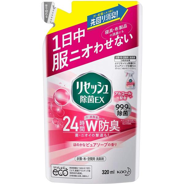 他サイト： リセッシュ 消臭スプレー 除菌EX ピュアソープの香り 詰め替え 320mlの商品画像
