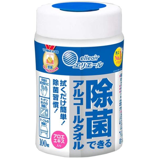他サイト： エリエール 除菌できるアルコールタオル ウェットティッシュ ボトル 本体 100枚の商品画像