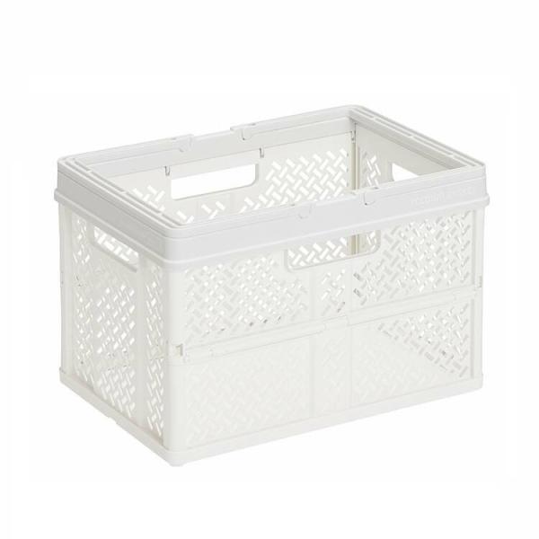 他サイト： 天馬 折りたためるバスケット PRX 折りたたみバスケットハンドル付 スモーキーホワイト M ( 小物 収納 テレワーク ファイル 書類 ボックス 片付け バスケット )の商品画像