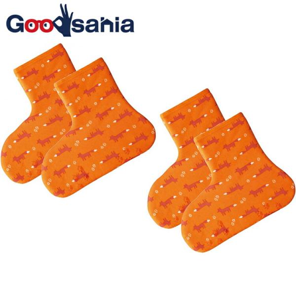 丸和貿易 靴下 ぽかぽかそっくす アンクル キツネ オレンジ 約22×20