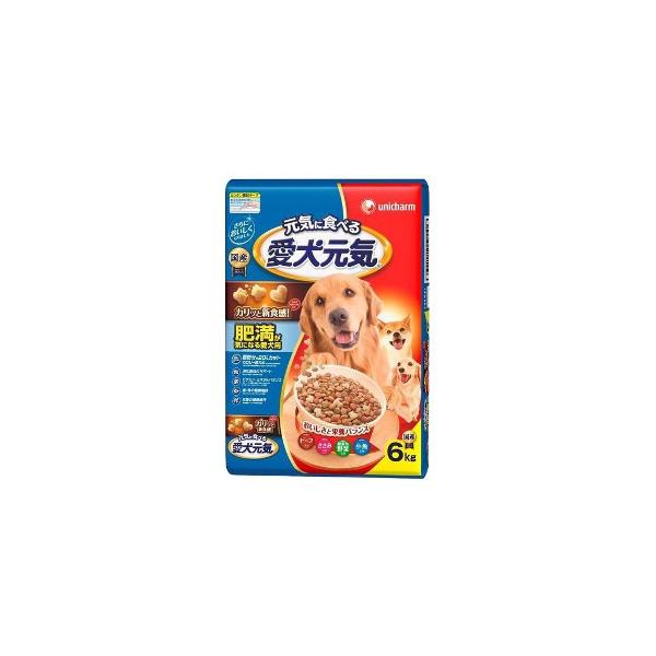 ユニ・チャーム 　 愛犬元気 肥満が気になる愛犬用 ビーフ・ささみ・緑黄色野菜・小魚入り 6kg　4520699659328