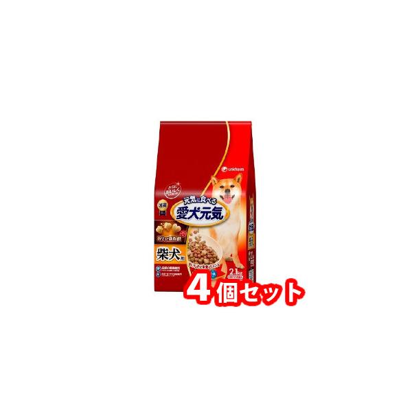 4個セット ユニ・チャーム 愛犬元気 柴犬用ビーフ・緑黄色野菜・小魚入り2.1kg 4520699693032