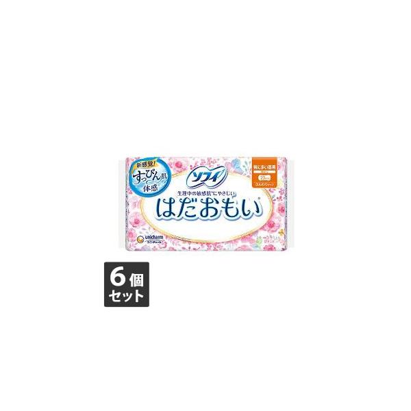 6個セット ユニ・チャーム ソフィ はだおもい 特に多い昼用 羽なし 23cm 24コ入