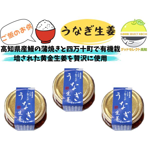 高知県産のうなぎ蒲焼と四万十町産有機黄金しょうがを甘辛く煮付けた、贅沢なご飯のお供です。香ばしいうなぎの旨みと、黄金しょうがの爽やかな辛みが重なり、いつものごはんがごほうびになる味わいです。うなぎ蒲焼は高知県で丁寧に焼き上げたものを使用し、...