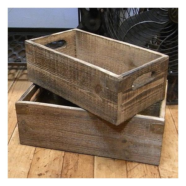 キャンプボックス 収納ボックス ウッドボックス リサイクルウッドボックス* type/B sizeM 蓋付き 木箱 収納