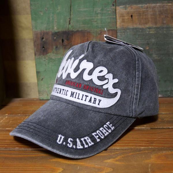 AVIREX フェルト叩きつけ キャップ PIGMENTCAP チャコール アヴィレックス 帽子 ミリタリー