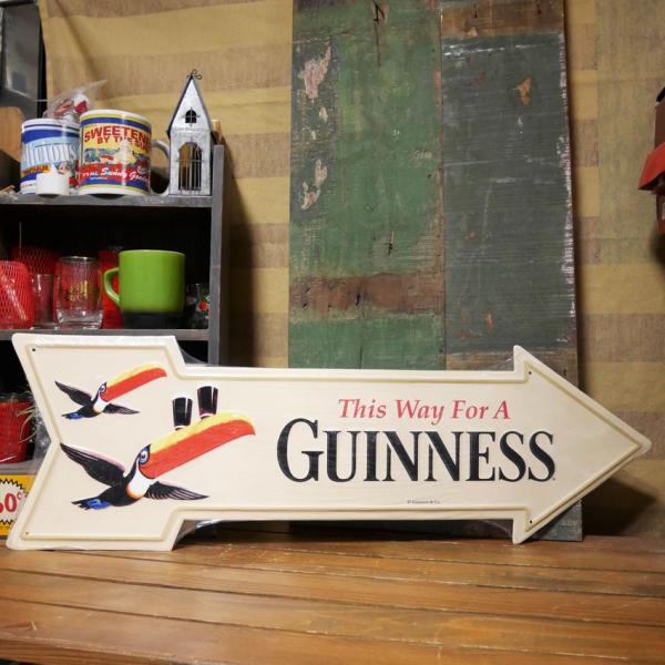 ギネス ダイカット エンボスメタルサイン GINNESS ARROW
