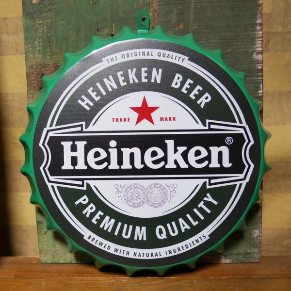 ハイネケン ボトルキャップサイン Heineken インテリア 王冠サイン ブリキ看板  アメリカン雑貨