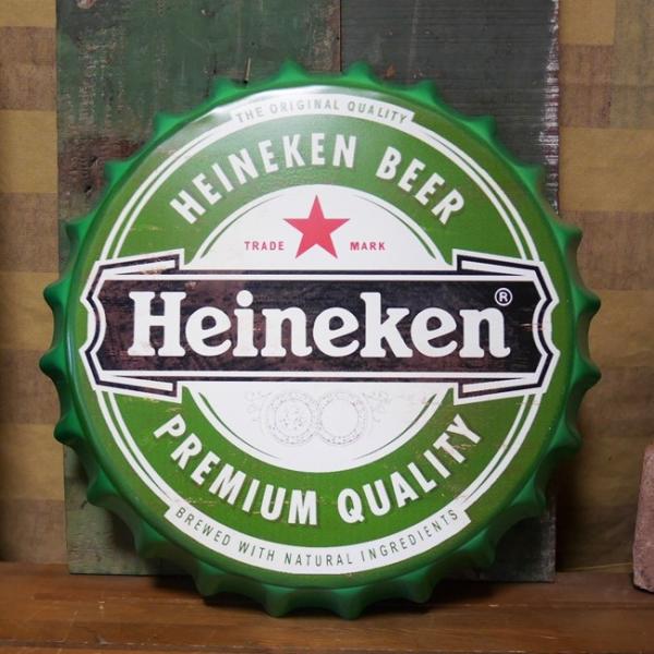 ハイネケン ボトルキャップサイン Heineken インテリア 王冠型 ブリキ
