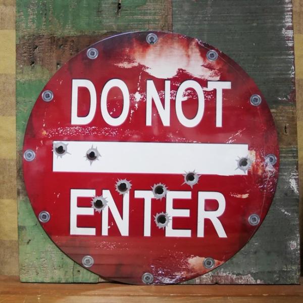 DO NOT ENTER ブリキ看板 進入禁止 標識 トラフィックサイン看板