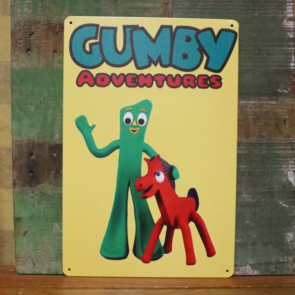 GUMBY アメリカン サインボード A4 インテリア ガンビー ADVENTURES サインプレート ブリキ看板